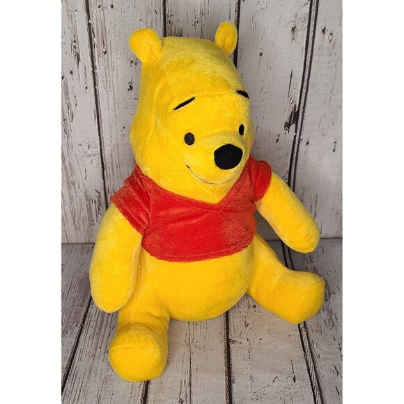 14" Disney Collection Winnie The Pooh Bear Plush Stuffed Animal Red Shirt Lovey - Picture 1 of 4